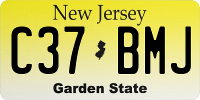 NJ license plate C37BMJ