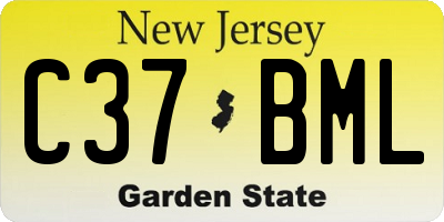NJ license plate C37BML