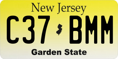 NJ license plate C37BMM