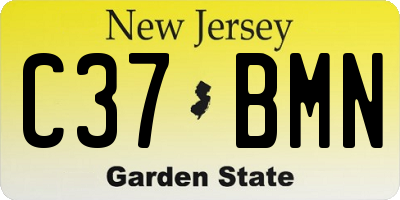 NJ license plate C37BMN