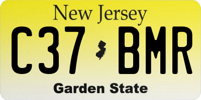 NJ license plate C37BMR