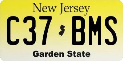 NJ license plate C37BMS