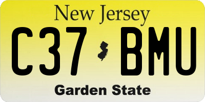 NJ license plate C37BMU