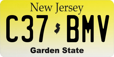 NJ license plate C37BMV