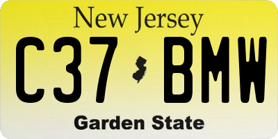 NJ license plate C37BMW