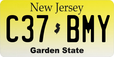 NJ license plate C37BMY