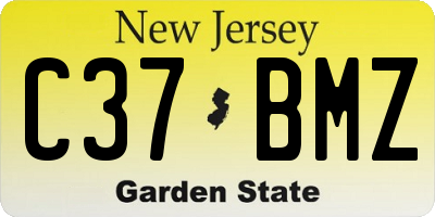 NJ license plate C37BMZ