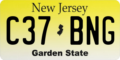 NJ license plate C37BNG