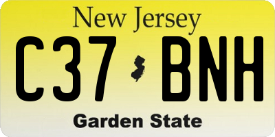 NJ license plate C37BNH