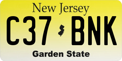 NJ license plate C37BNK