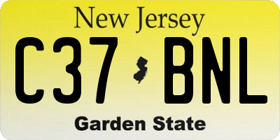 NJ license plate C37BNL