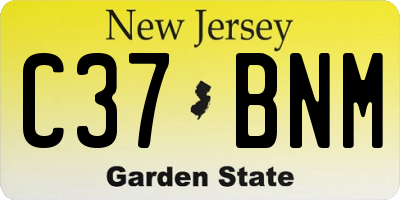 NJ license plate C37BNM