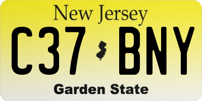 NJ license plate C37BNY