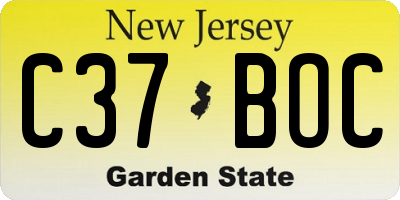 NJ license plate C37BOC