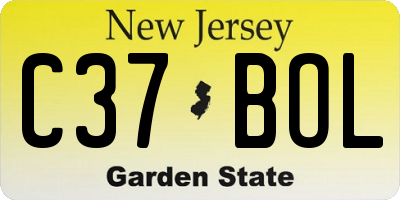 NJ license plate C37BOL
