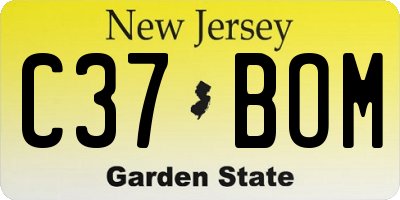 NJ license plate C37BOM