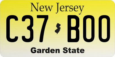 NJ license plate C37BOO