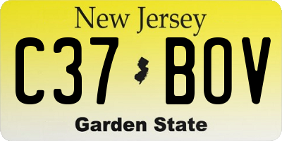 NJ license plate C37BOV