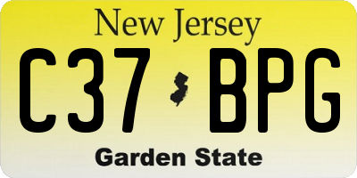 NJ license plate C37BPG