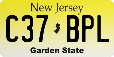 NJ license plate C37BPL