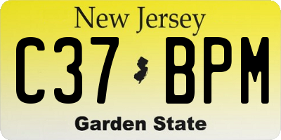 NJ license plate C37BPM