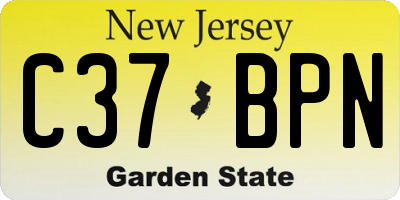 NJ license plate C37BPN