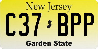 NJ license plate C37BPP