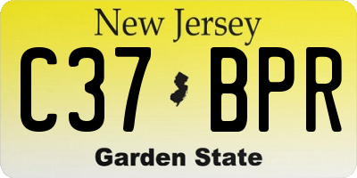 NJ license plate C37BPR