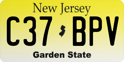 NJ license plate C37BPV
