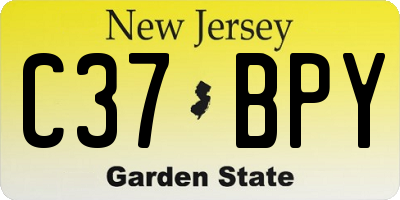 NJ license plate C37BPY