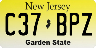 NJ license plate C37BPZ