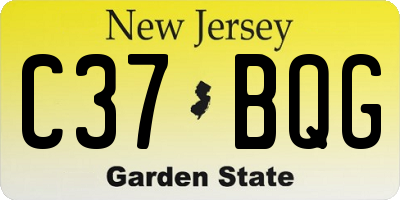 NJ license plate C37BQG