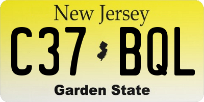 NJ license plate C37BQL