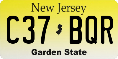 NJ license plate C37BQR