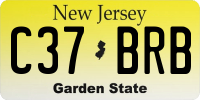 NJ license plate C37BRB