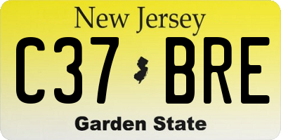 NJ license plate C37BRE