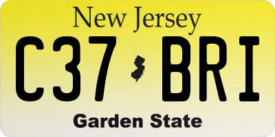 NJ license plate C37BRI