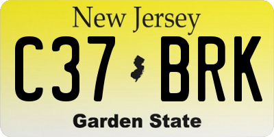 NJ license plate C37BRK