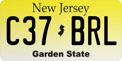 NJ license plate C37BRL