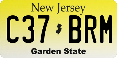 NJ license plate C37BRM