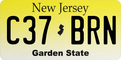 NJ license plate C37BRN