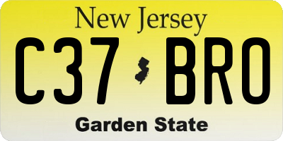 NJ license plate C37BRO