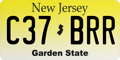 NJ license plate C37BRR