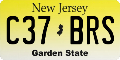 NJ license plate C37BRS