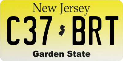 NJ license plate C37BRT