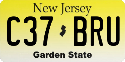 NJ license plate C37BRU