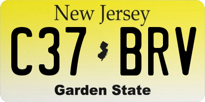 NJ license plate C37BRV