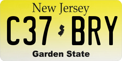NJ license plate C37BRY