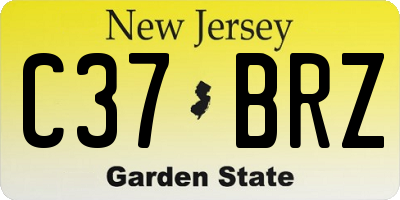 NJ license plate C37BRZ