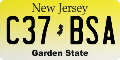 NJ license plate C37BSA
